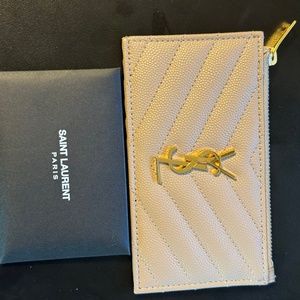 St Laurent Mattelesse Cassandre Zipped Card Case